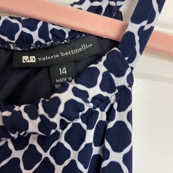 Valerie Bertinelli Navy Blue and White Dress Size 14 EUC (149) - Picture 2 of 6